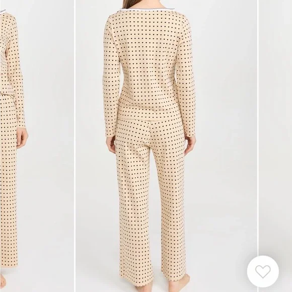 Cozyland by Morgan Lane - Ellie PJ Set Latte Hearts - Picture 2 of 6